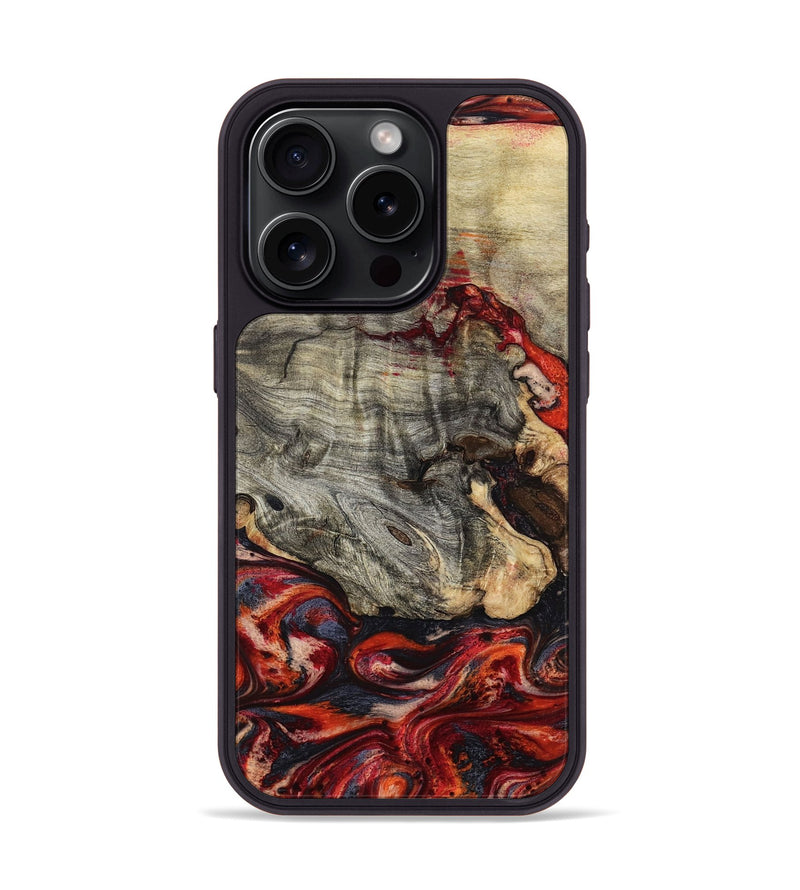 iPhone 15 Pro Wood Phone Case - Suellen (Red, 800019)