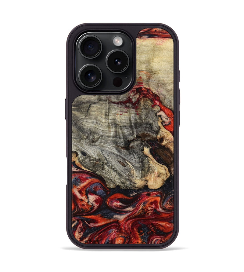iPhone 16 Pro Wood Phone Case - Suellen (Red, 800019)