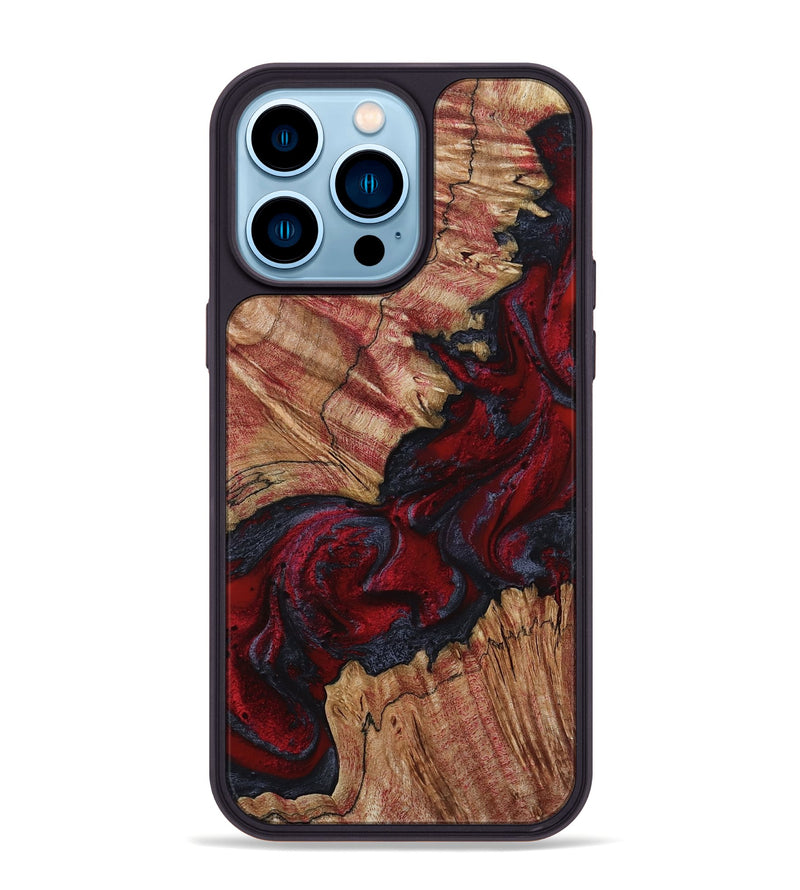 iPhone 14 Pro Max Wood Phone Case - Roxanna (Red, 800020)