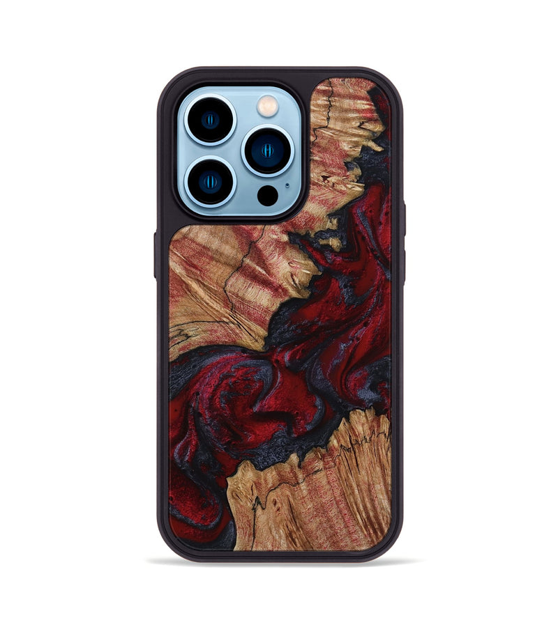 iPhone 14 Pro Wood Phone Case - Roxanna (Red, 800020)