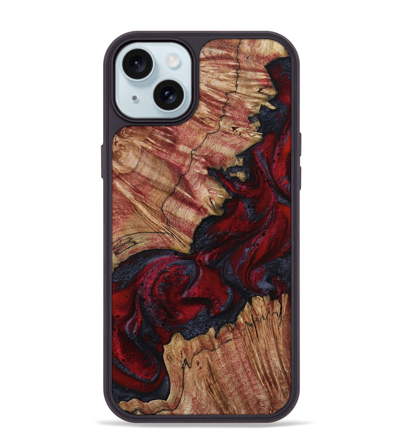 iPhone 15 Plus Wood Phone Case - Roxanna (Red, 800020)