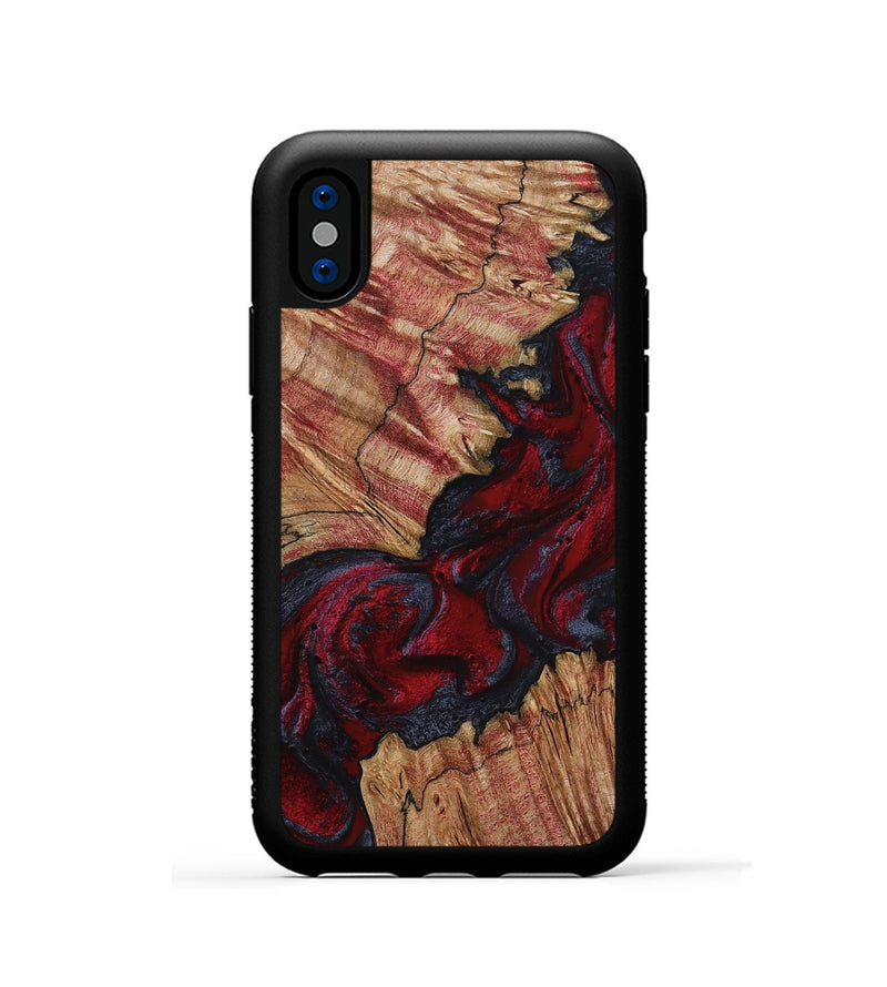 iPhone Xs Wood Phone Case - Roxanna (Red, 800020)