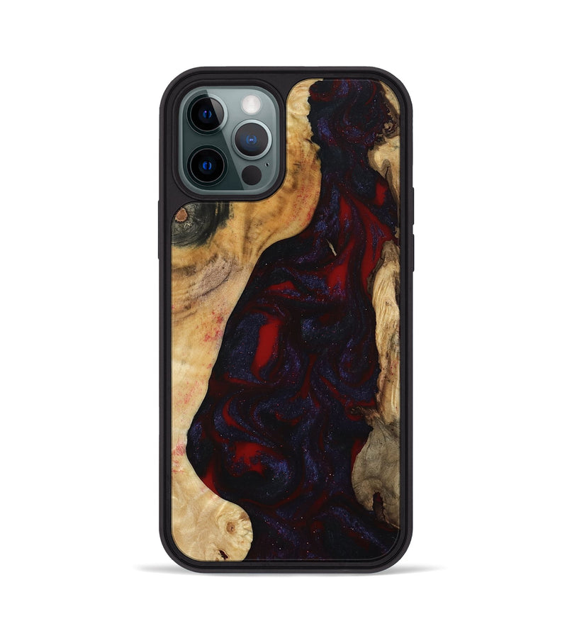 iPhone 12 Pro Wood Phone Case - Evelyn (Red, 800022)