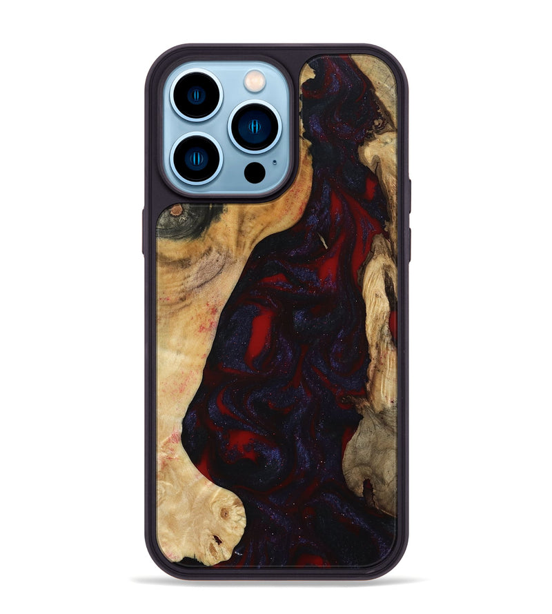 iPhone 14 Pro Max Wood Phone Case - Evelyn (Red, 800022)