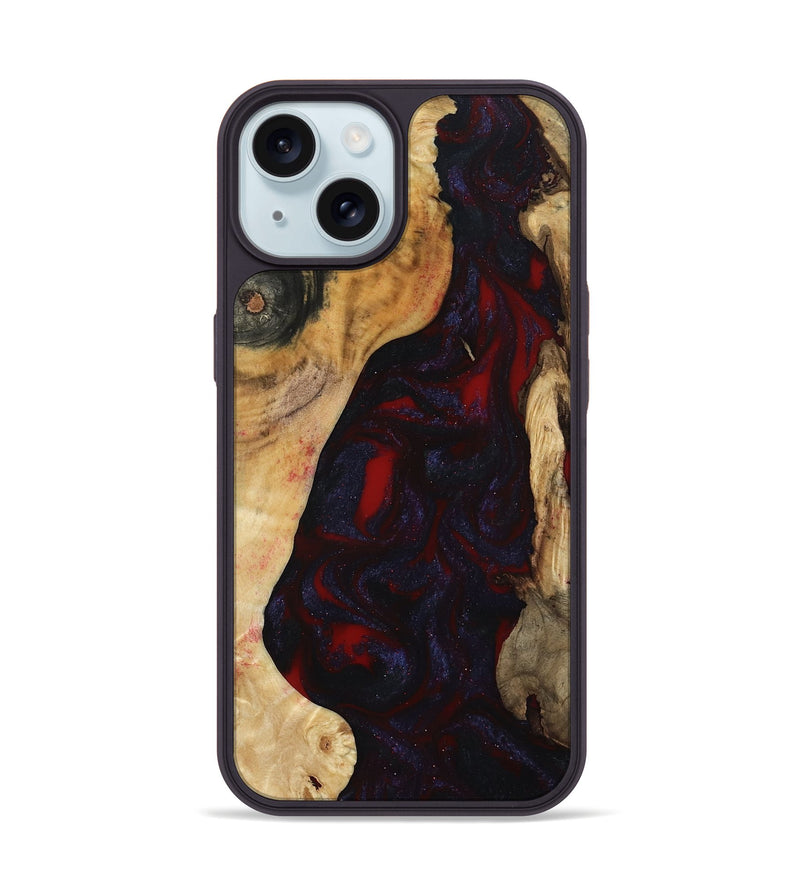 iPhone 15 Wood Phone Case - Evelyn (Red, 800022)