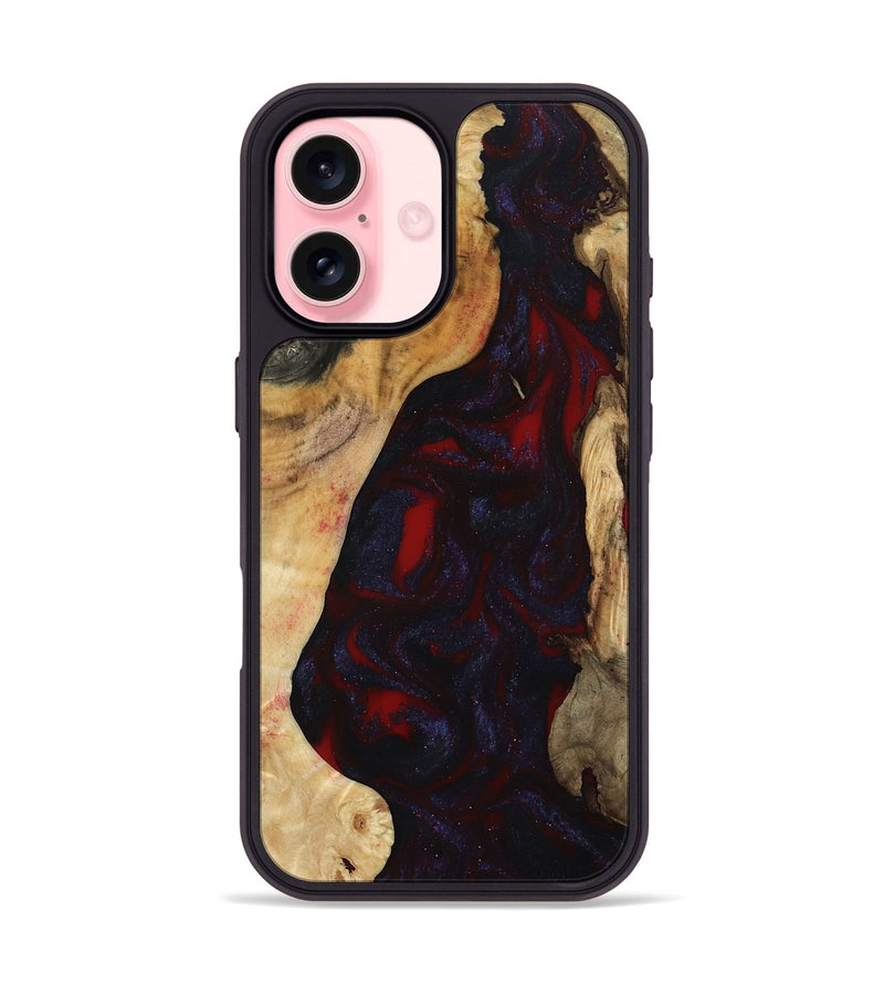 iPhone 16 Wood Phone Case - Evelyn (Red, 800022)