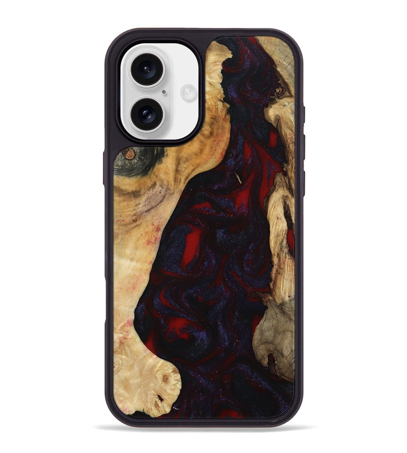 iPhone 16 Plus Wood Phone Case - Evelyn (Red, 800022)