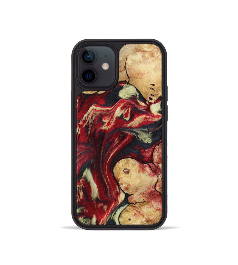 iPhone 12 mini Wood Phone Case - Cullen (Red, 800024)