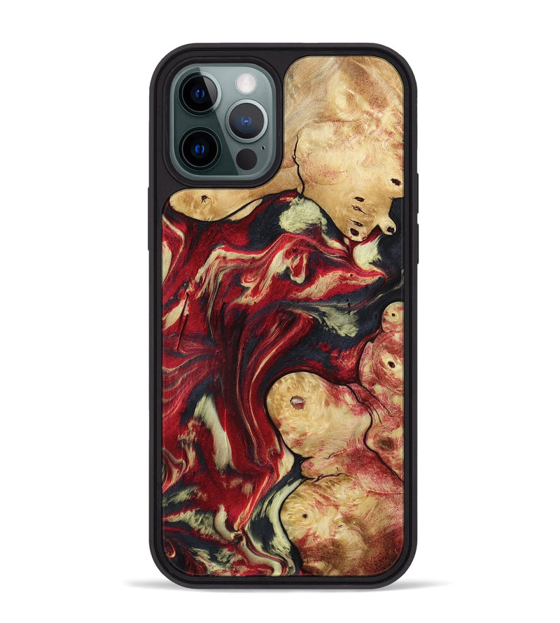iPhone 12 Pro Max Wood Phone Case - Cullen (Red, 800024)