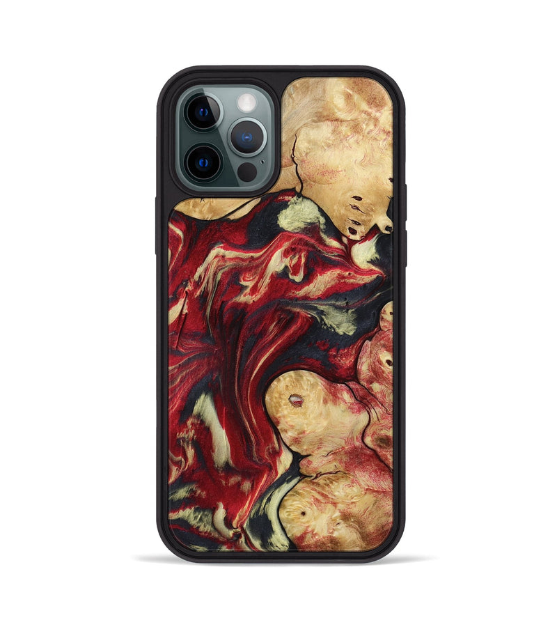 iPhone 12 Pro Wood Phone Case - Cullen (Red, 800024)