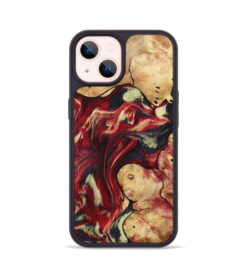 iPhone 14 Wood Phone Case - Cullen (Red, 800024)
