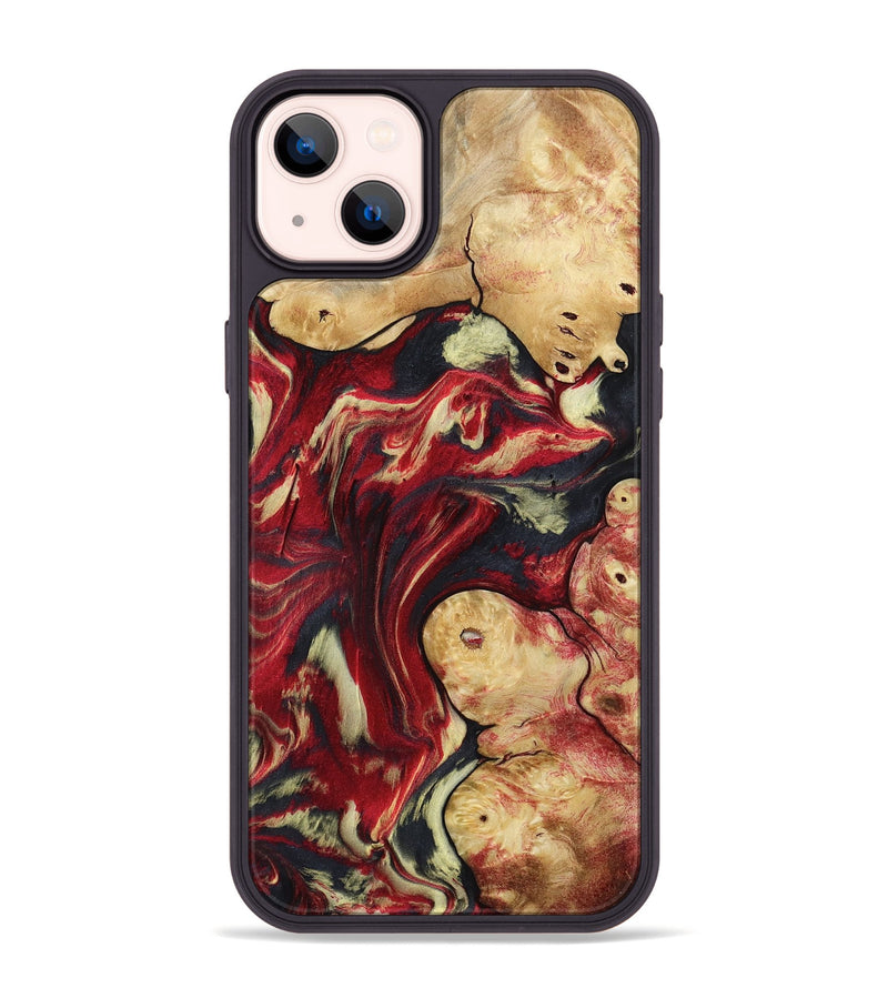 iPhone 14 Plus Wood Phone Case - Cullen (Red, 800024)