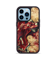 iPhone 14 Pro Wood Phone Case - Cullen (Red, 800024)