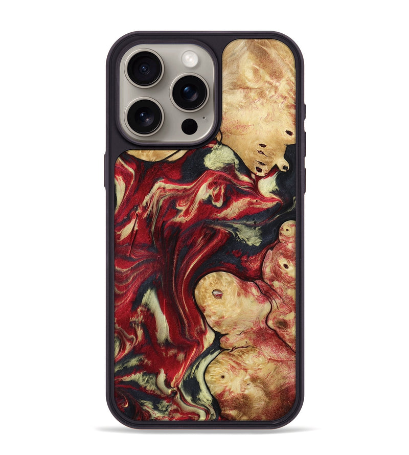 iPhone 15 Pro Max Wood Phone Case - Cullen (Red, 800024)