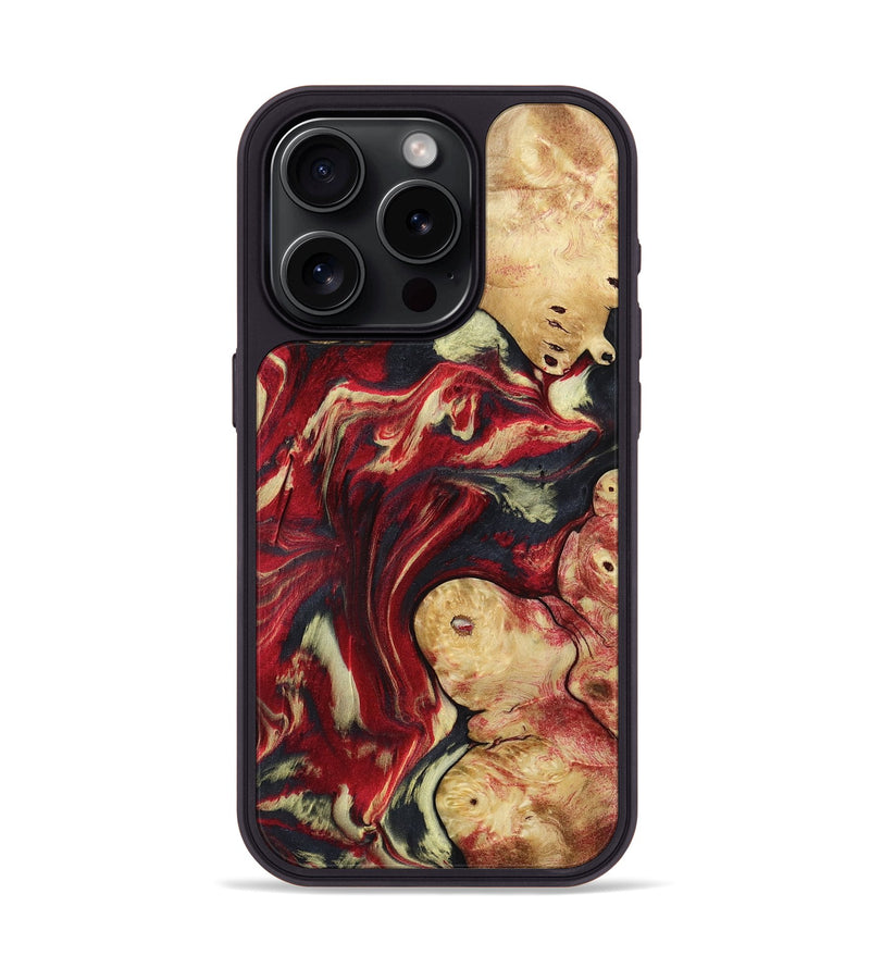 iPhone 15 Pro Wood Phone Case - Cullen (Red, 800024)