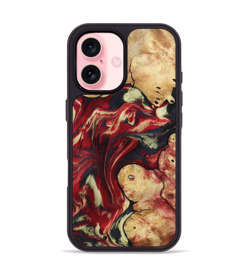 iPhone 16 Wood Phone Case - Cullen (Red, 800024)