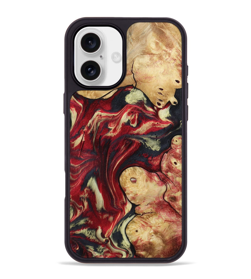 iPhone 16 Plus Wood Phone Case - Cullen (Red, 800024)
