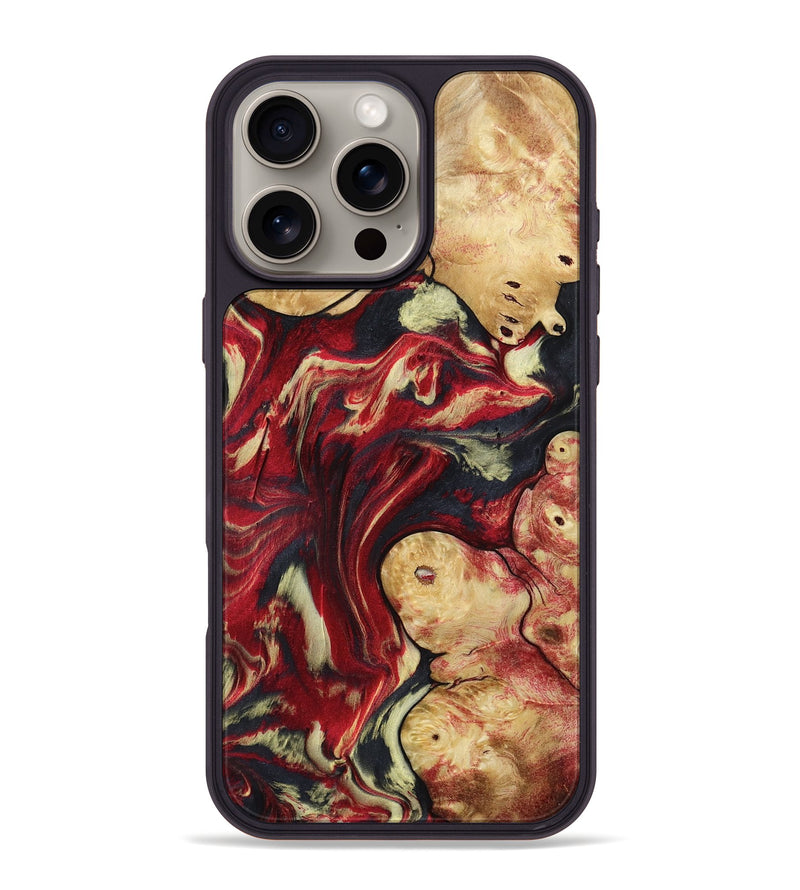 iPhone 16 Pro Max Wood Phone Case - Cullen (Red, 800024)