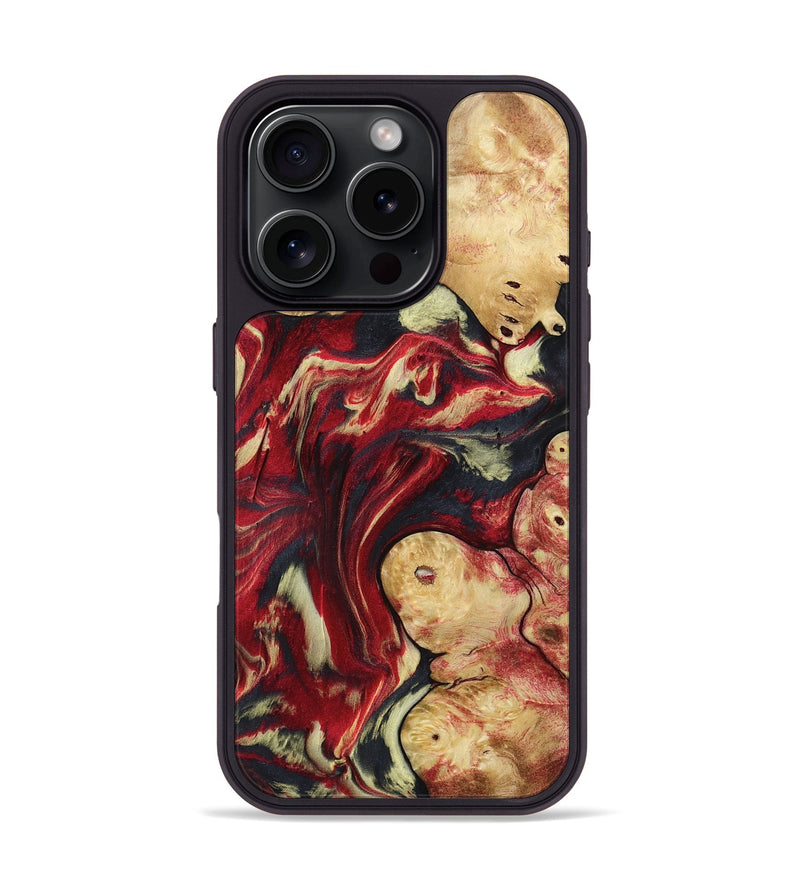 iPhone 16 Pro Wood Phone Case - Cullen (Red, 800024)