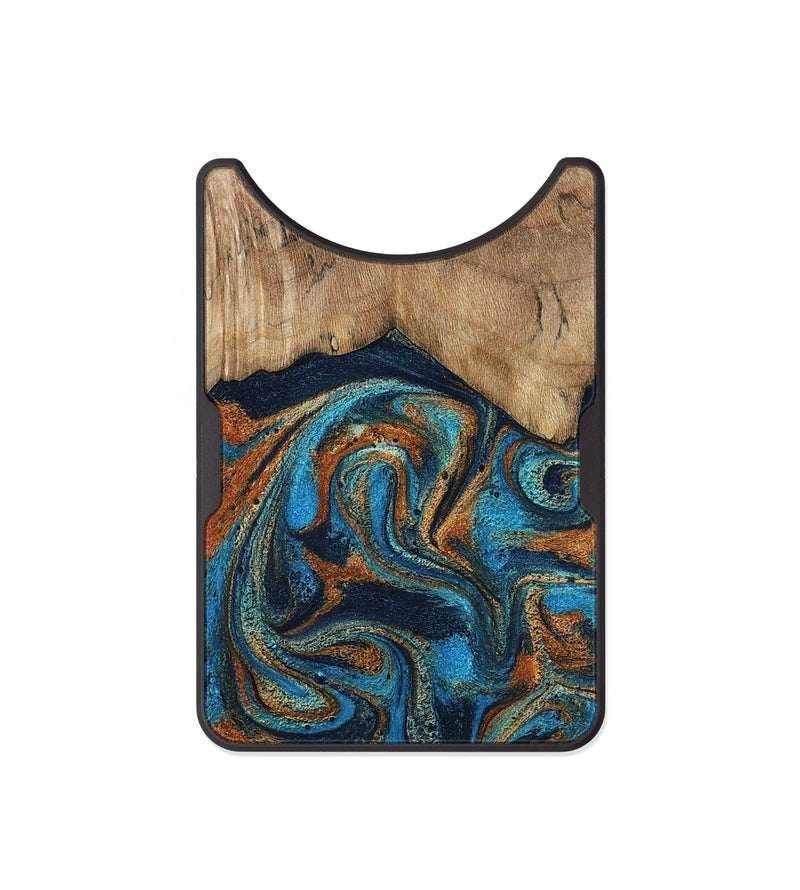 Alloy Wood Wallet - Brea (Teal & Gold, 800025)