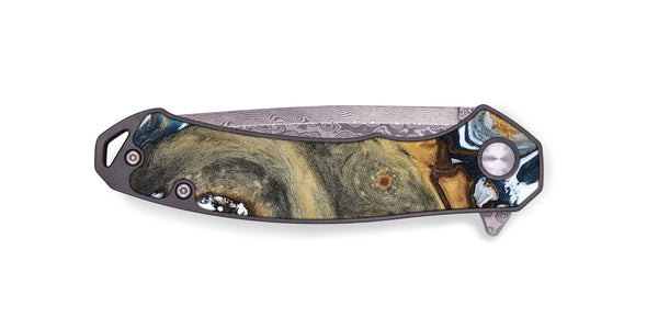 EDC Wood Pocket Knife - Devonta (Teal & Gold, 800026)