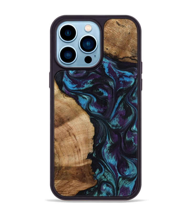 iPhone 14 Pro Max Wood Phone Case - Nikolas (Purple, 800028)