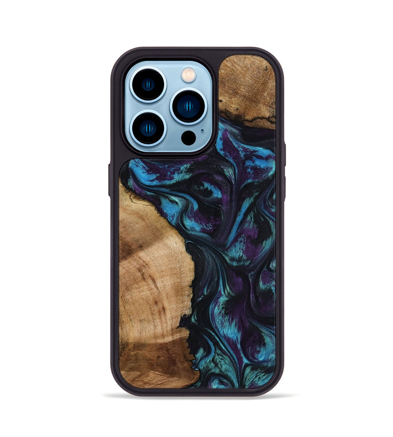 iPhone 14 Pro Wood Phone Case - Nikolas (Purple, 800028)