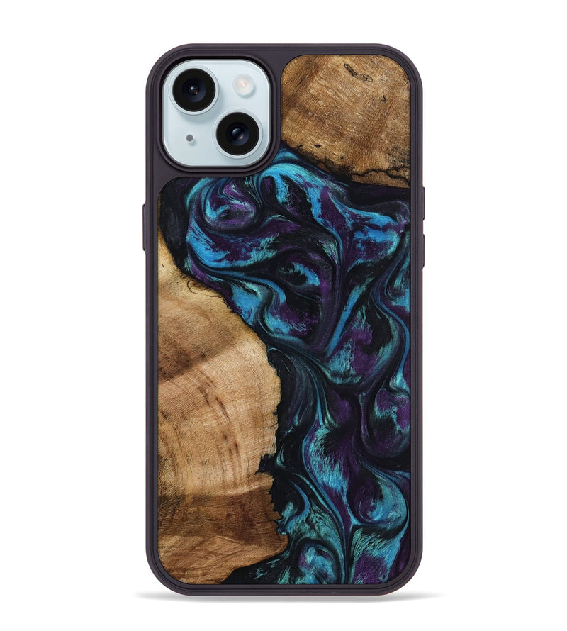 iPhone 15 Plus Wood Phone Case - Nikolas (Purple, 800028)