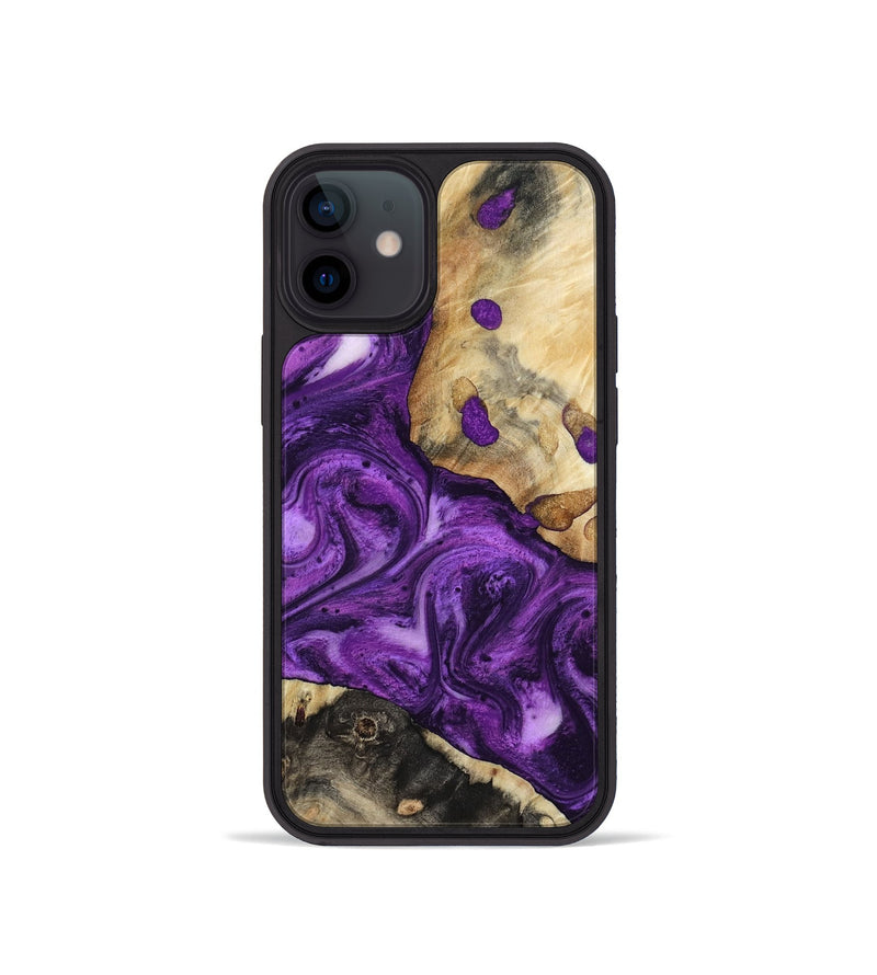 iPhone 12 mini Wood Phone Case - Etta (Purple, 800029)