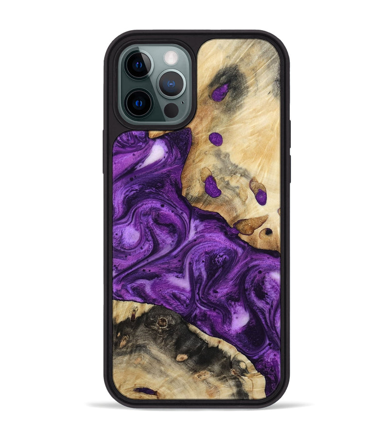 iPhone 12 Pro Max Wood Phone Case - Etta (Purple, 800029)