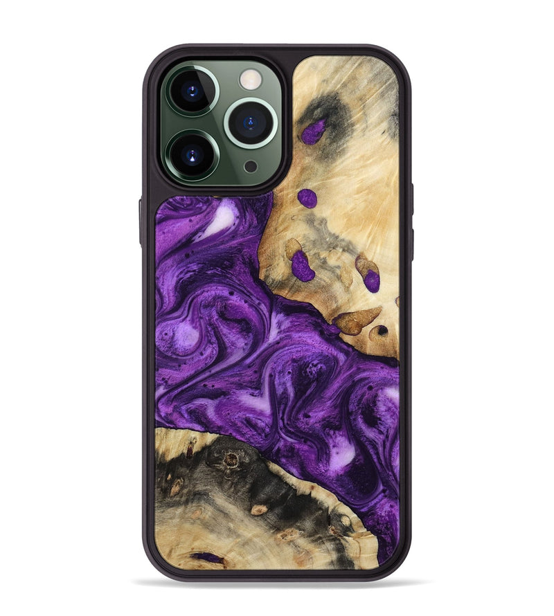 iPhone 13 Pro Max Wood Phone Case - Etta (Purple, 800029)