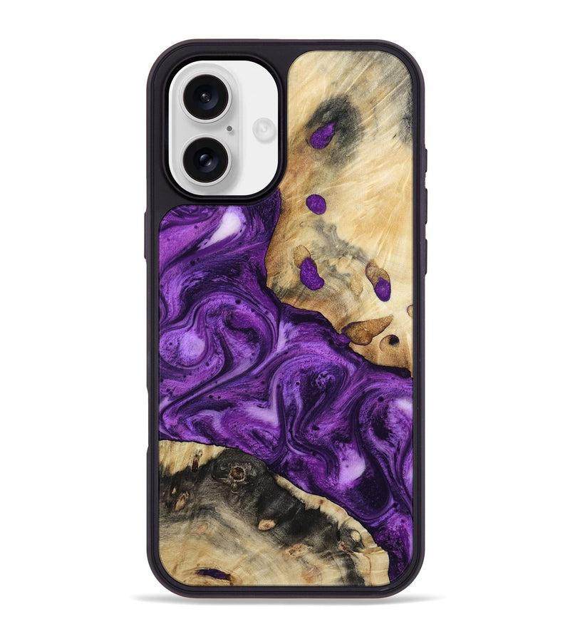 iPhone 16 Plus Wood Phone Case - Etta (Purple, 800029)