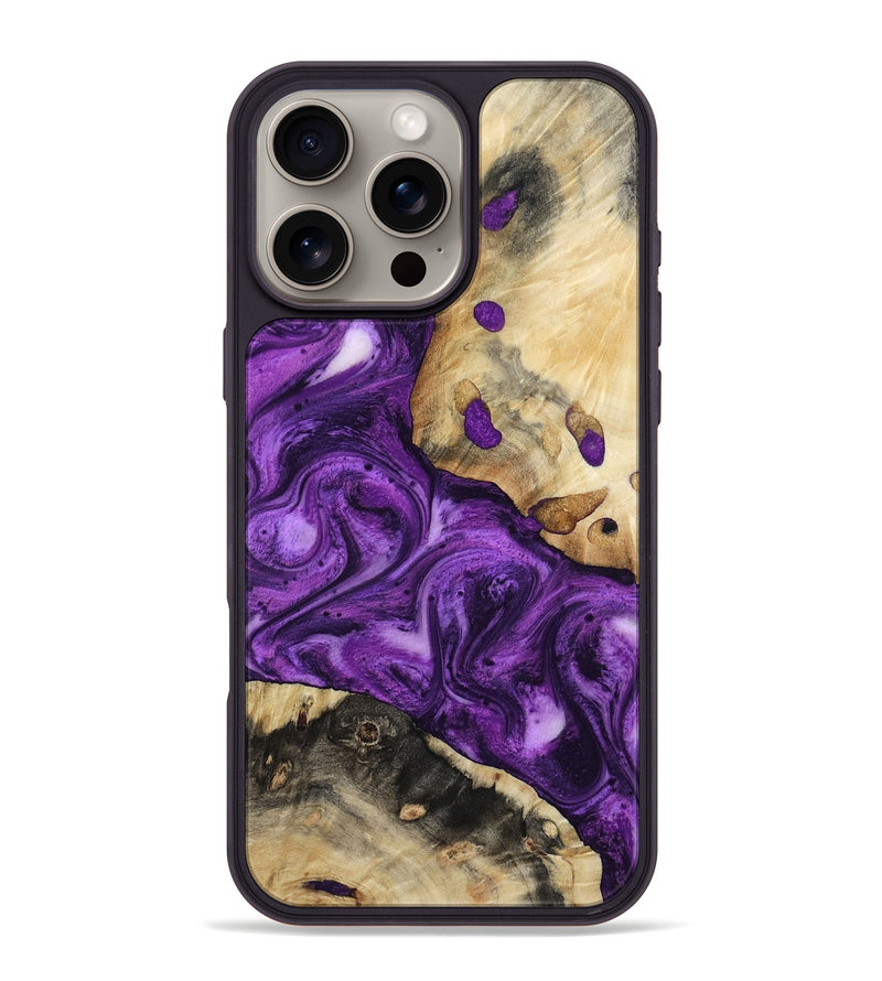 iPhone 16 Pro Max Wood Phone Case - Etta (Purple, 800029)