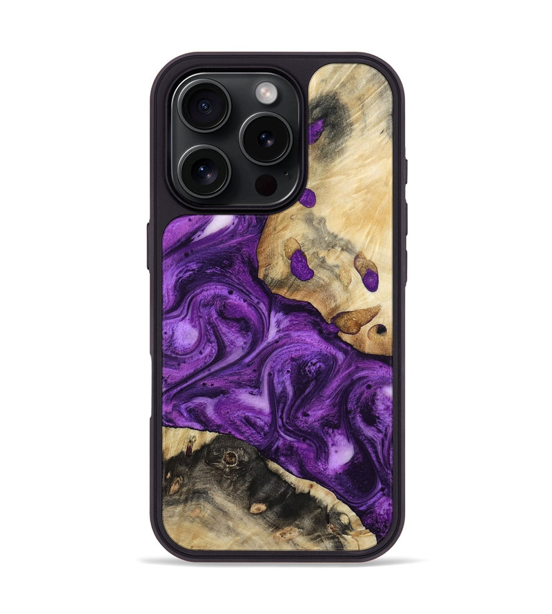 iPhone 16 Pro Wood Phone Case - Etta (Purple, 800029)
