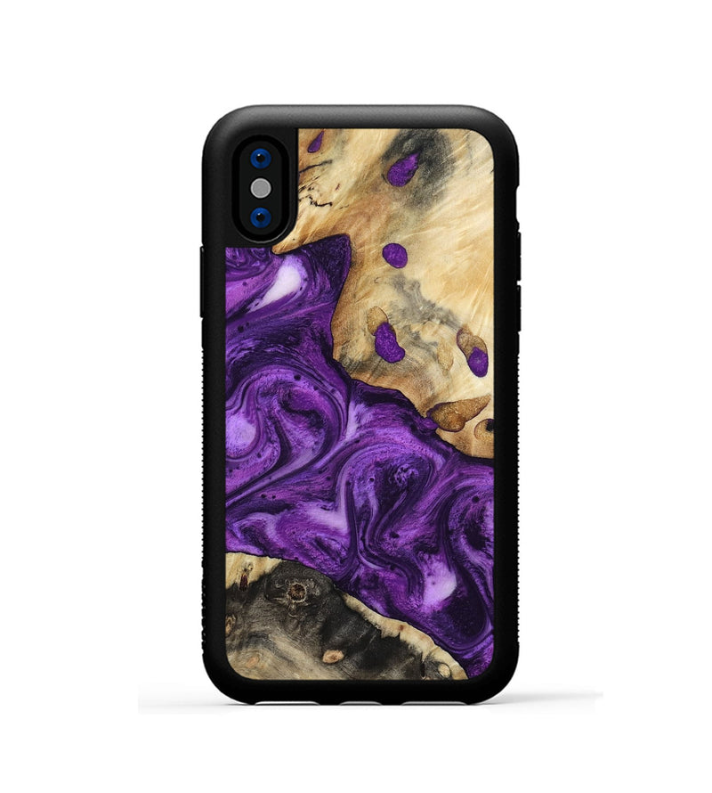 iPhone Xs Wood Phone Case - Etta (Purple, 800029)