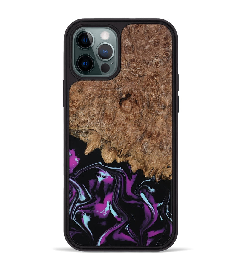 iPhone 12 Pro Max Wood Phone Case - Briana (Purple, 800030)