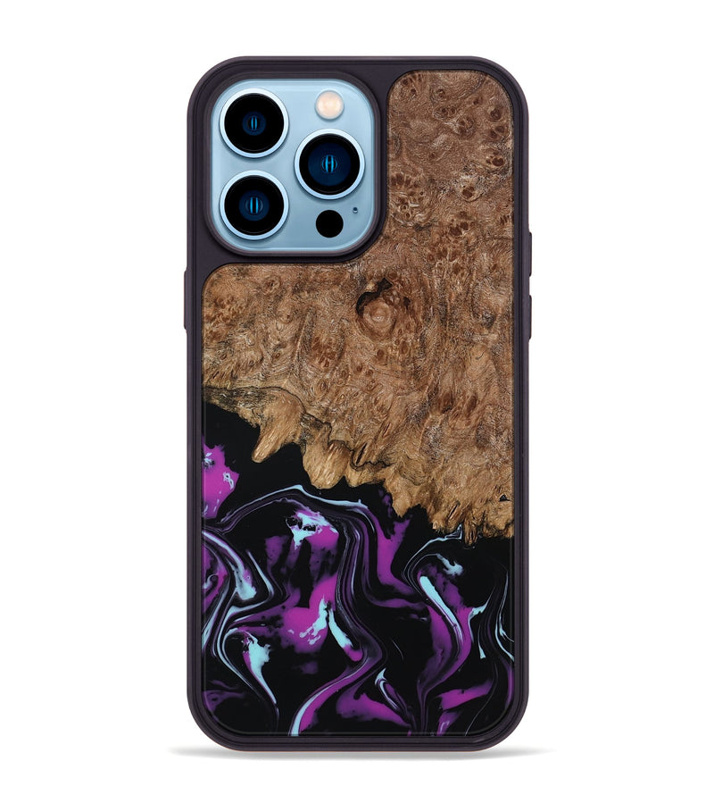 iPhone 14 Pro Max Wood Phone Case - Briana (Purple, 800030)