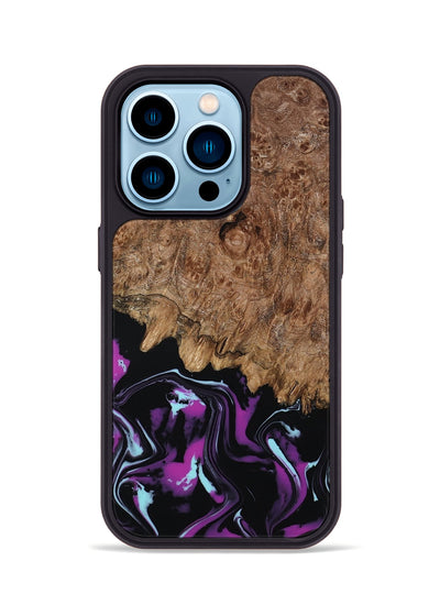 iPhone 14 Pro Wood Phone Case - Briana (Purple, 800030)