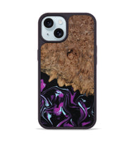 iPhone 15 Wood Phone Case - Briana (Purple, 800030)