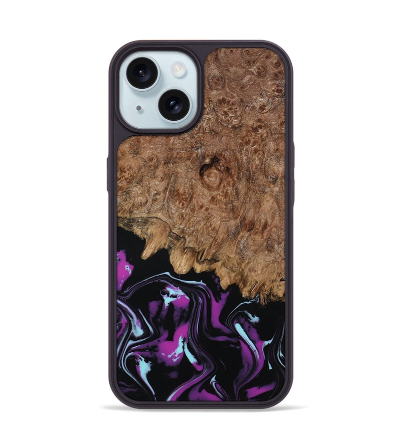 iPhone 15 Wood Phone Case - Briana (Purple, 800030)