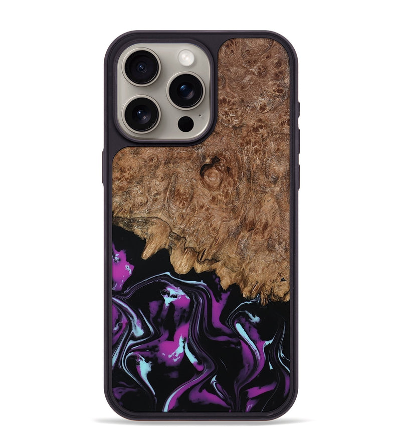 iPhone 15 Pro Max Wood Phone Case - Briana (Purple, 800030)