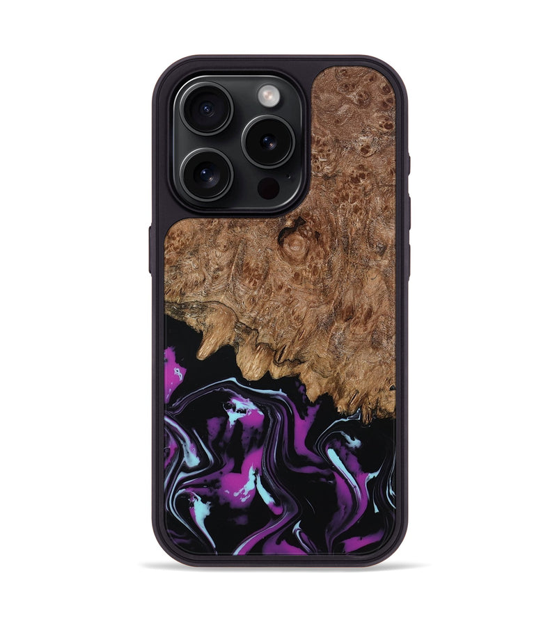 iPhone 15 Pro Wood Phone Case - Briana (Purple, 800030)