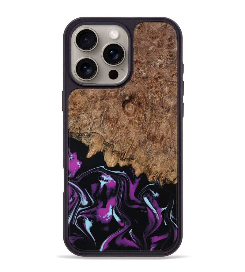 iPhone 16 Pro Max Wood Phone Case - Briana (Purple, 800030)
