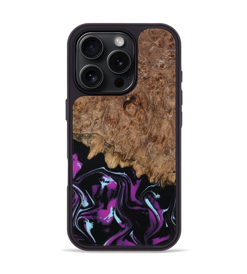 iPhone 16 Pro Wood Phone Case - Briana (Purple, 800030)