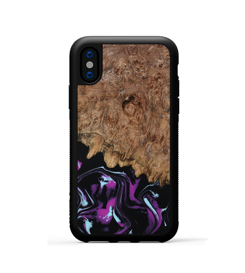 iPhone Xs Wood Phone Case - Briana (Purple, 800030)