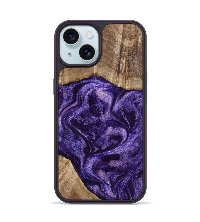 iPhone 15 Wood Phone Case - Tawanna (Purple, 800031)