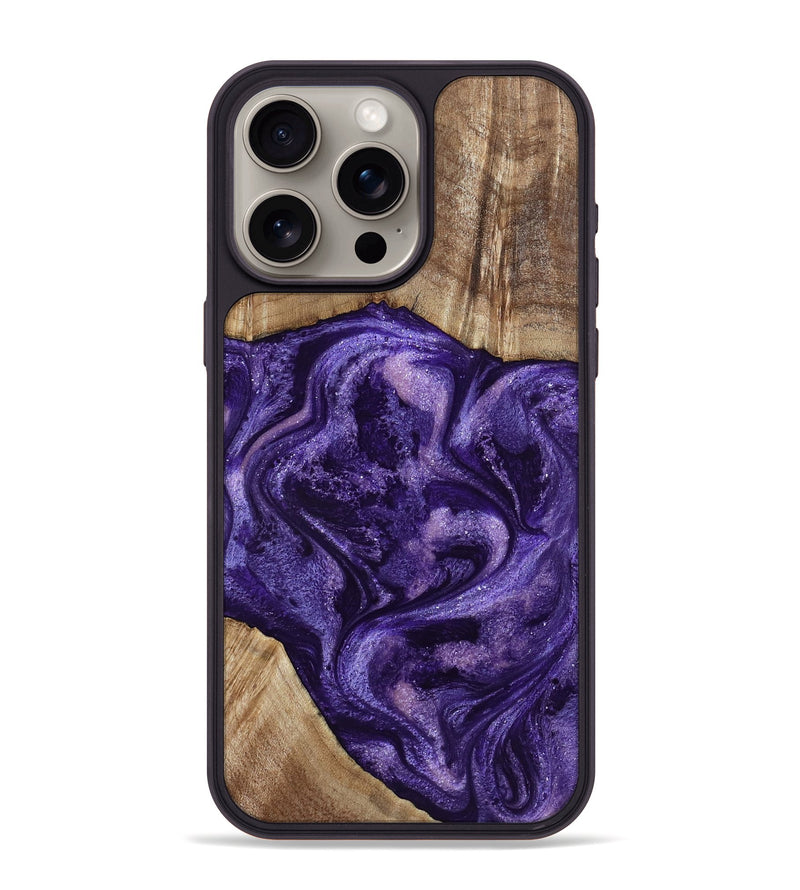 iPhone 15 Pro Max Wood Phone Case - Tawanna (Purple, 800031)