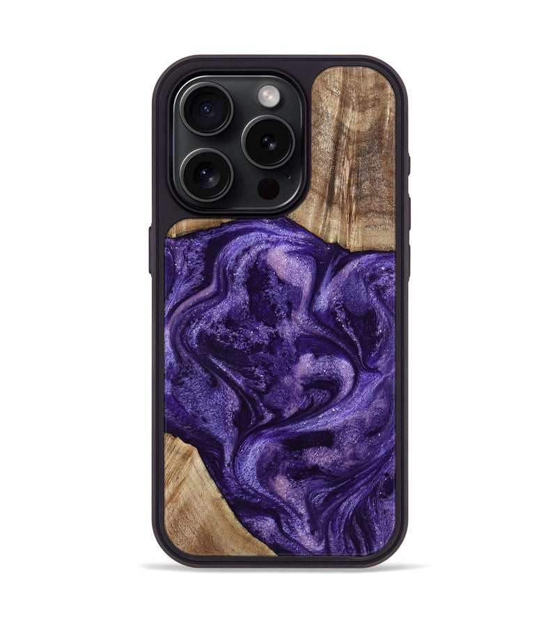 iPhone 15 Pro Wood Phone Case - Tawanna (Purple, 800031)