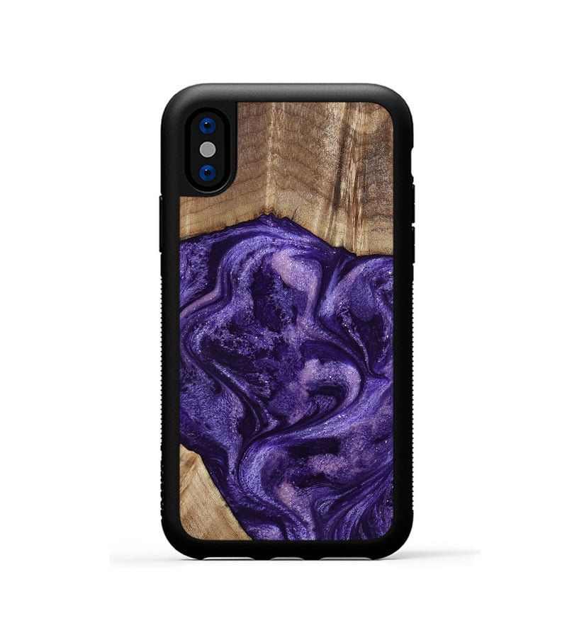 iPhone Xs Wood Phone Case - Tawanna (Purple, 800031)