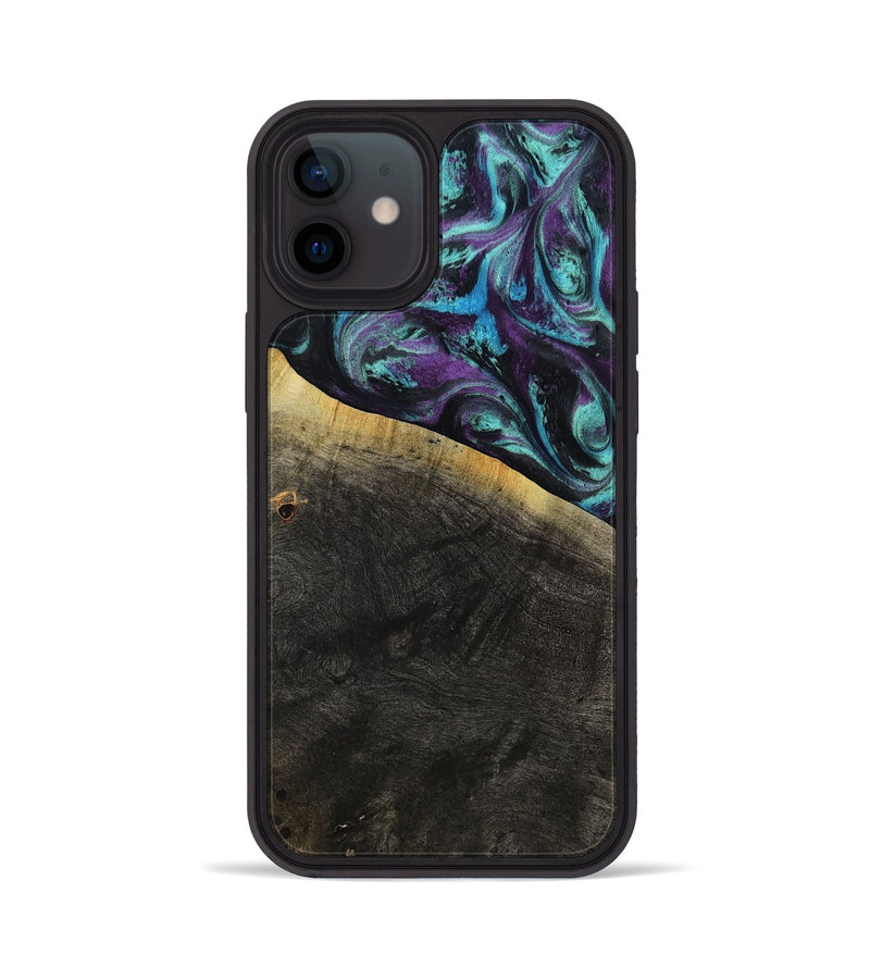 iPhone 12 Wood Phone Case - Elna (Purple, 800032)